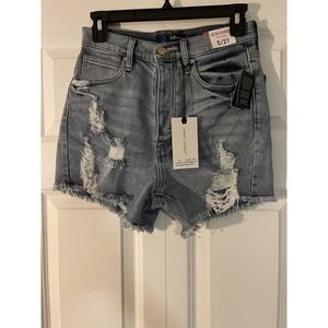 Angry Rabbit The rebel ultra high rise Denim Jean shorts 5/27 distressed nwt